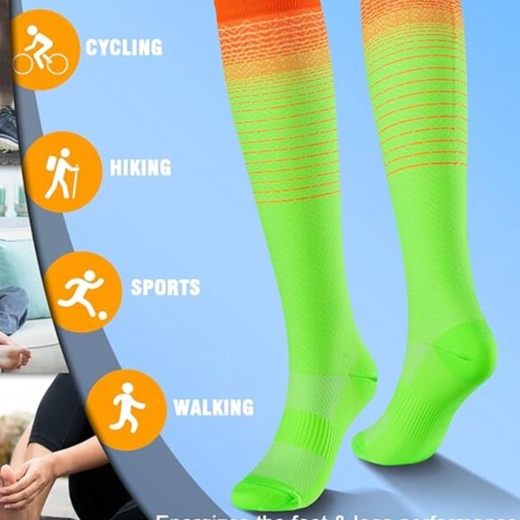 3 Pairs Compression Socks for Women & Men Circulation-Support Knee High Socks - Picture 3 of 4